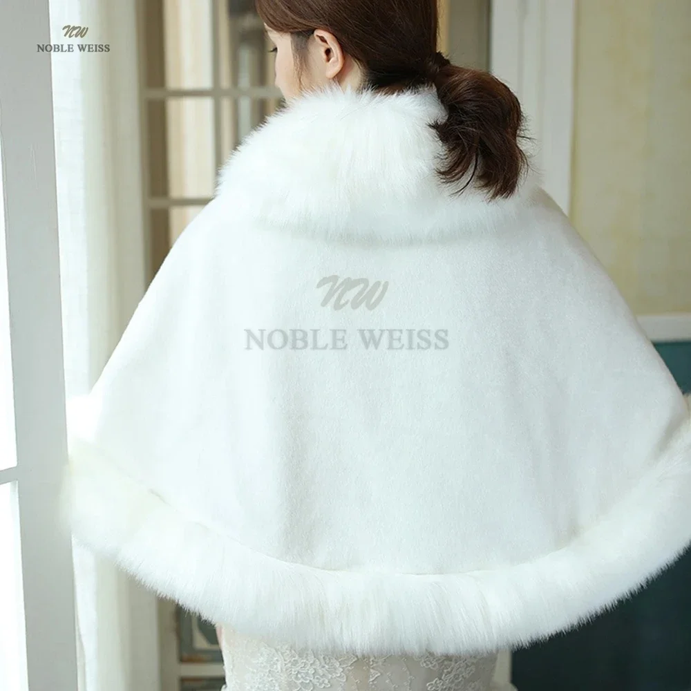 Faux Fur Wrap Winter Warm Bridal Bolero  Wedding Wrap Long Fur Neck Wedding Bridal Wrap Party Cape wholesale Customized