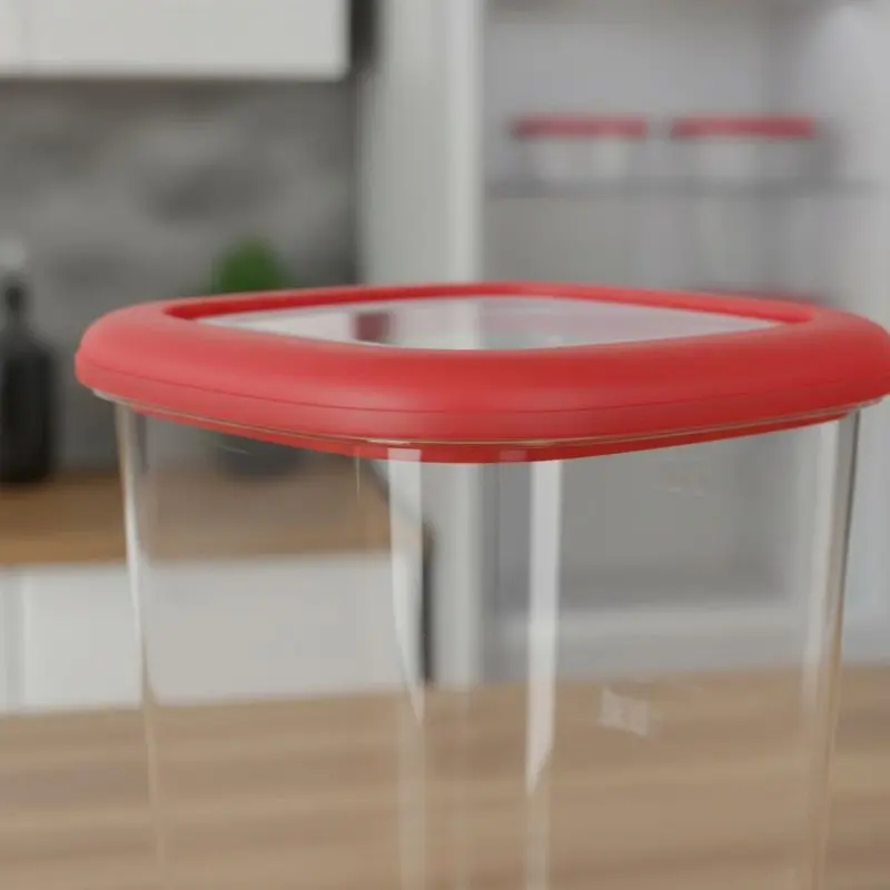 סט של 6 מיכלי אחסון מזון אטומים, בעיצוב שקוף, פלסטיק, לאחסון מזון יבש, ניתנים לערום, לארגון המזווה