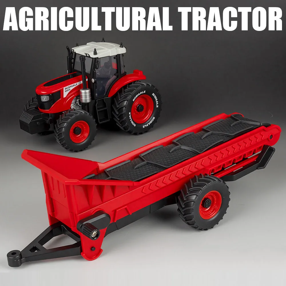 

1:24 сельскохозяйственные тракторы, игрушки, модели из сплава, автомобили, литые под давлением резиновые шины, колеса, токарные миниатюрные транспортные средства, подарки для малышей