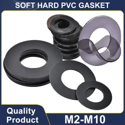 M2 M2.5 M3 M4 M5 M6 M8 M10 Black Soft Hard PVC Plastic Insulation Transparent Gasket Ring Spacers Flat Washer 0.3mm-1mm 200Pcs