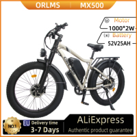ORLMS MX500 Adult Electric Bicycle 1000W*2W Motor 52V25Ah Battery City Snow Electric Bicycle 26 Inch Tire City Electric Bicycle