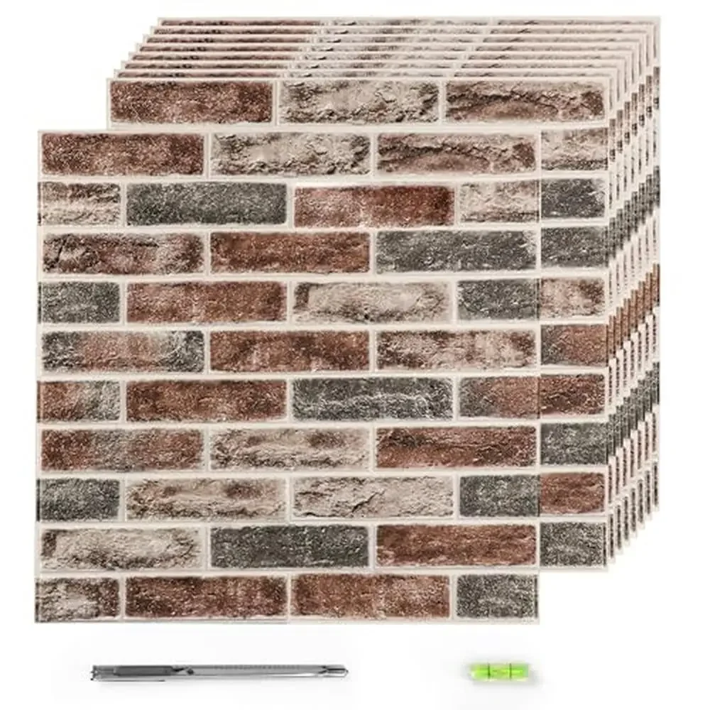 

Faux Stone 3D Wall Paneling Set Waterproof Self-Adhesive Foam Panels Bedrooms Create a Rustic Look DIY Cut to Fit Prevent