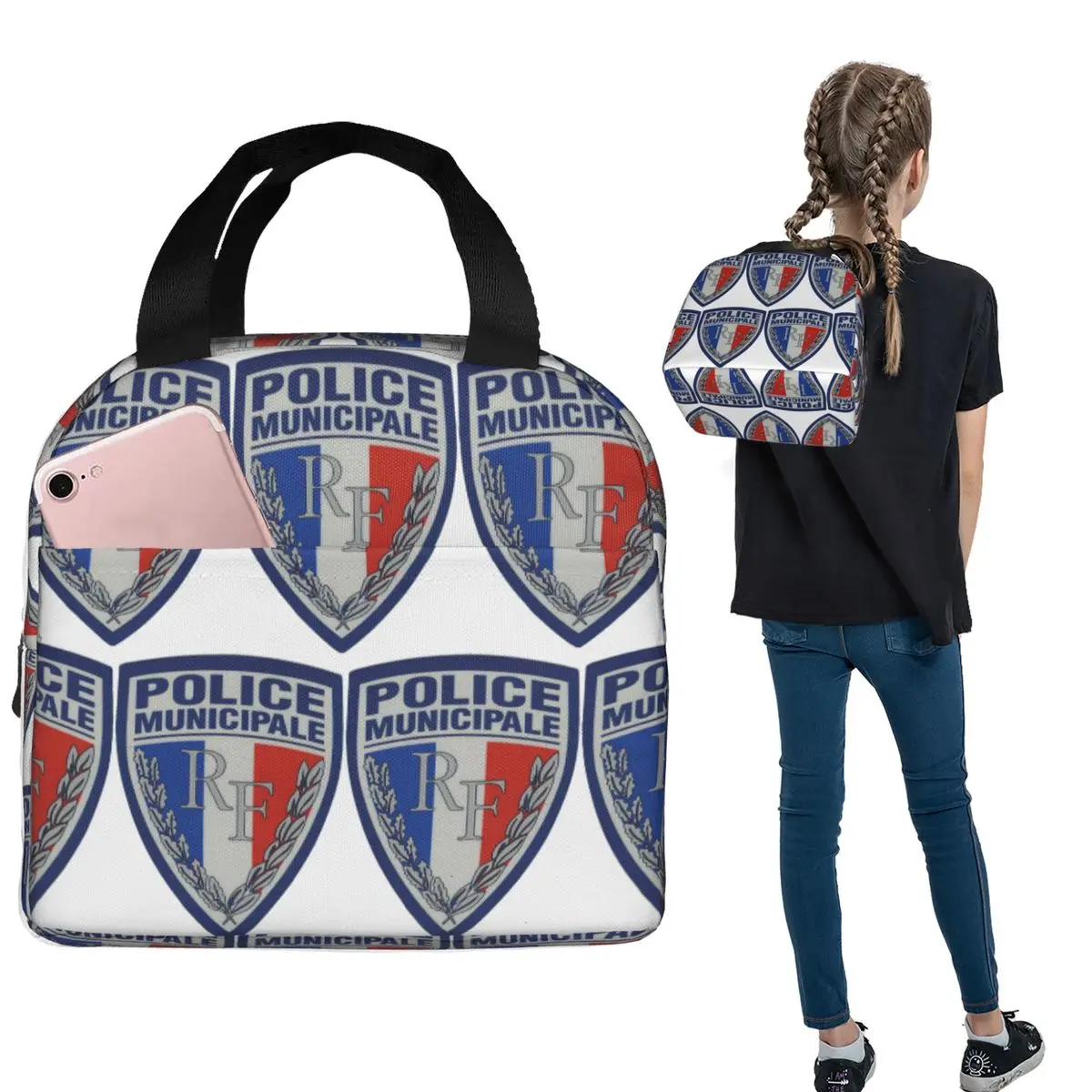 

Термосумка для обедов с изображением французской городской полиции для женщин и детей, герметичная, для хранения продуктов, термосумка-тоут