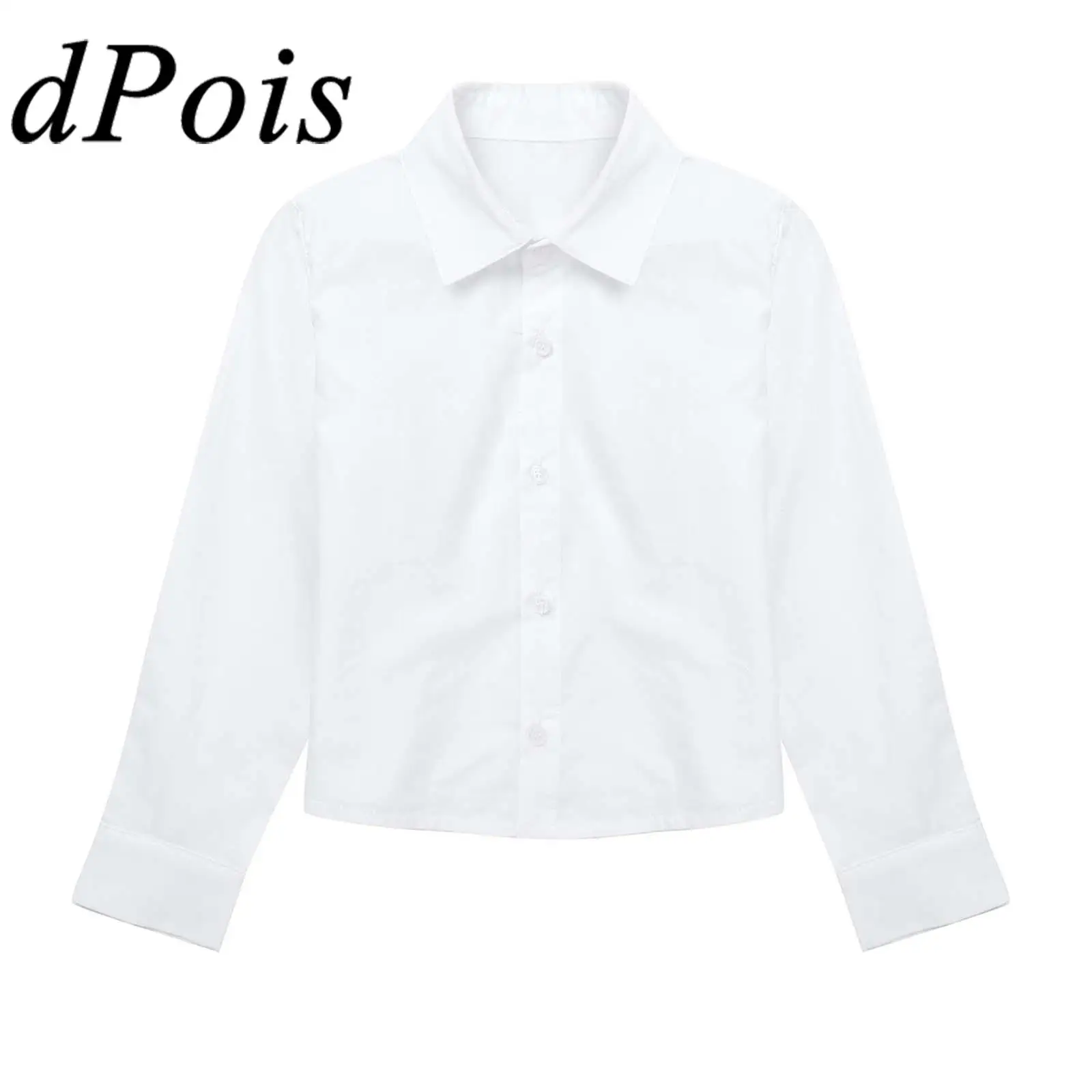 Teens Kids Boys White Long Sleeve Button Down Formal Shirt for Wedding Birthday Party School Uniform Tops Suits Shirts