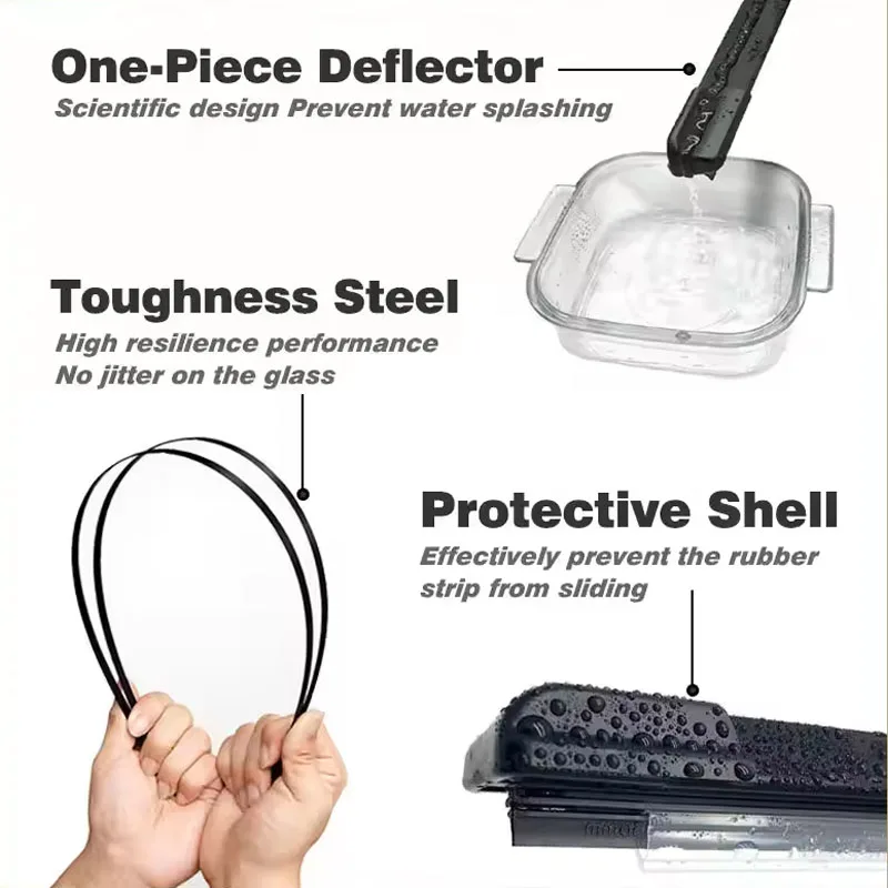 Lh lâminas de limpador de pára-brisa dianteiro traseiro para renault dacia duster2 mk2 2017-2023 2018 2019 2020 2021 2022 2 peças acessórios de janela