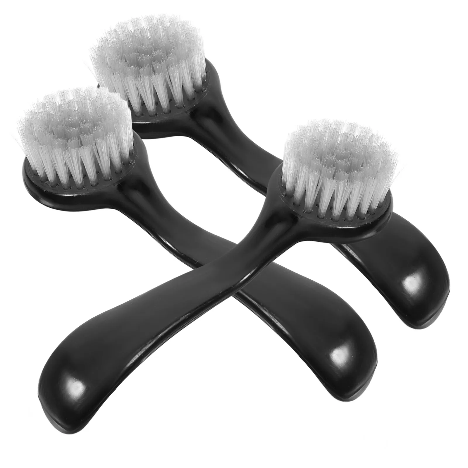 

3pcs Face Cleansing Brush Horn Design Soft Bristle Waterproof Black Nylon Wool Durable Facial Brush for Women Makeup Removal