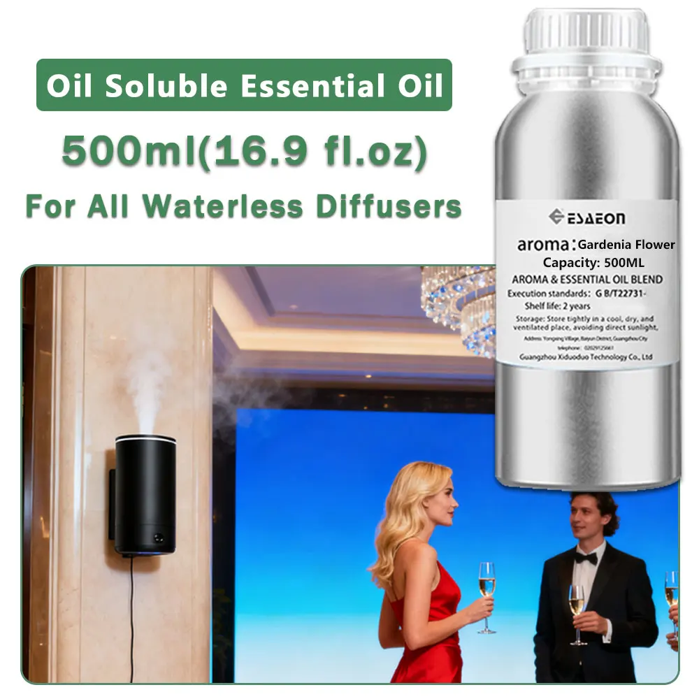 ESAEON Hotel Perfume Machine Essential Oil - For All Waterless Aromatherapy Machines, Gardenia Flower/Cedar - 500ML (16.9 fl.oz)