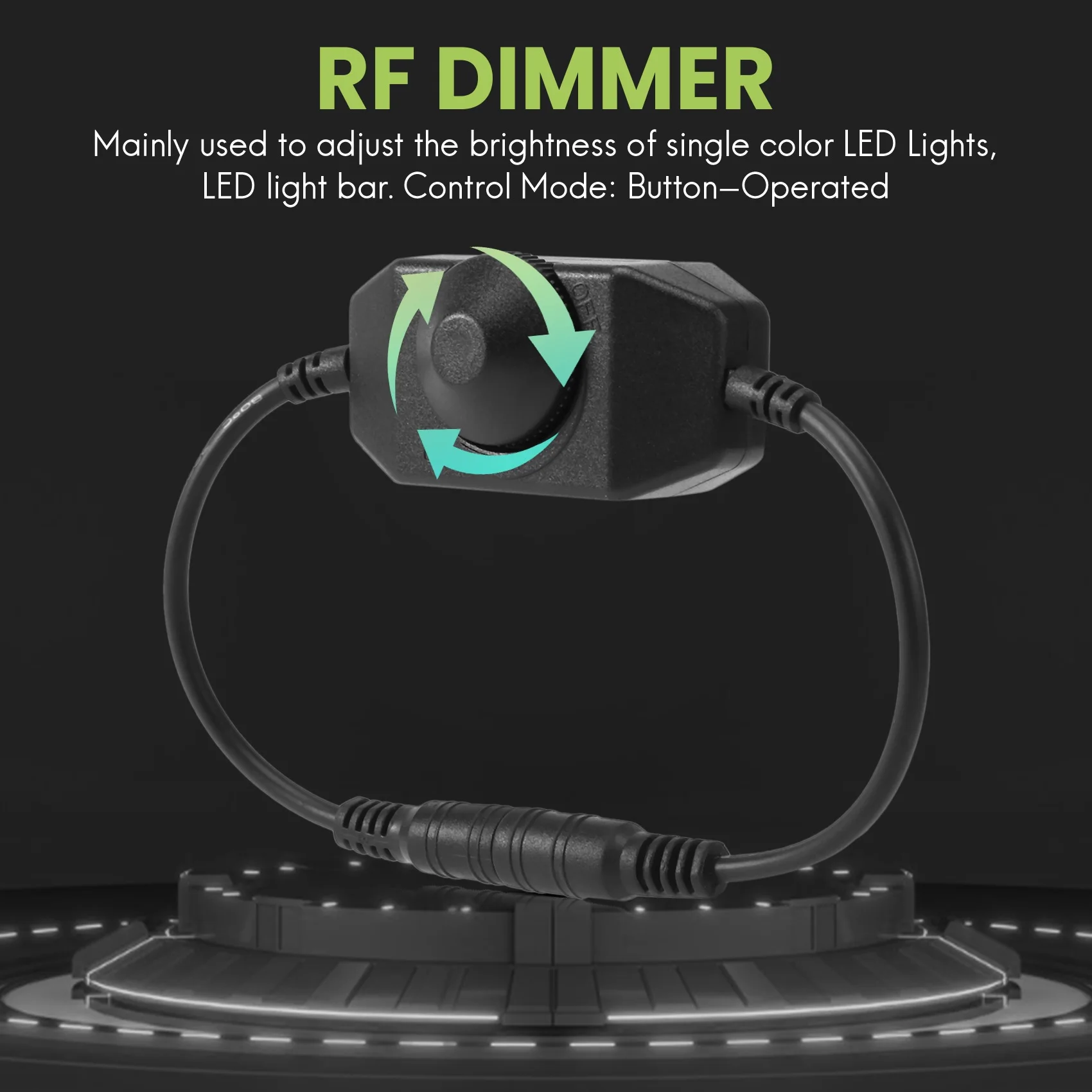 12V / 24V 6A LED Dimmer Controller Adjust brightness for easy Color Clear, Black