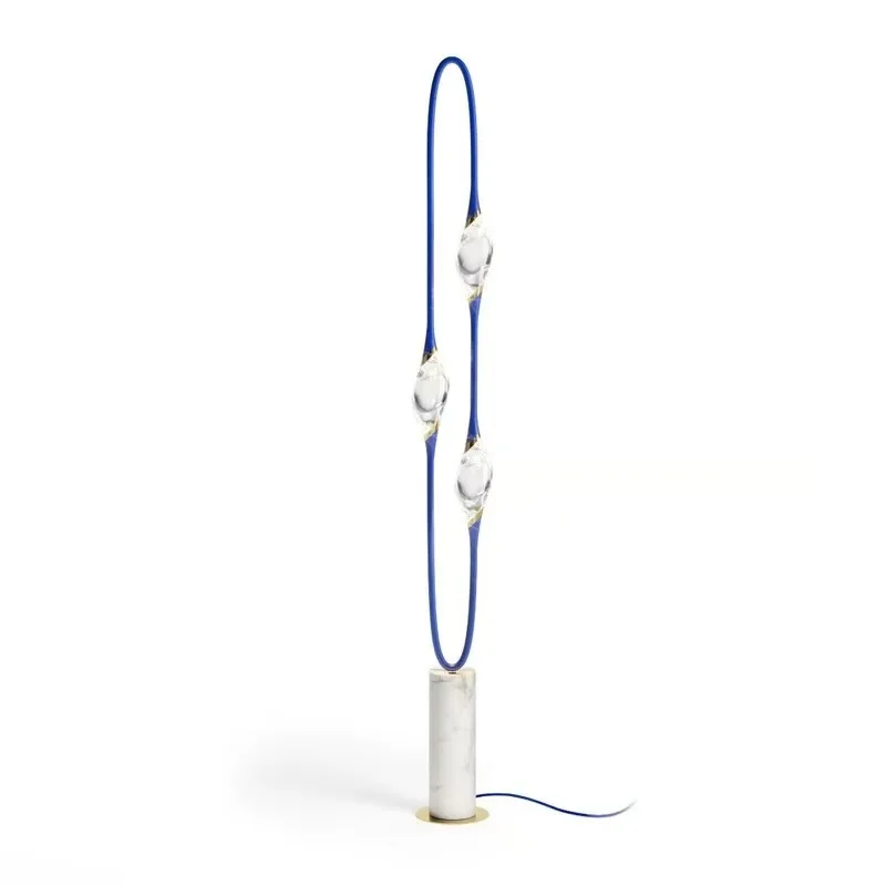 

European modern lamp luxury simple crystal floor lamp model room marble living room bedroom floor decoration