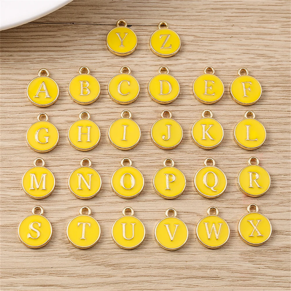 Tusember 20 Stück Alphabet-Anhänger Emaille A-Z 26 Buchstaben Charms für Schmuckherstellung DIY Armbänder Halsketten Ohrringe Bastelarbeiten – Detail 2