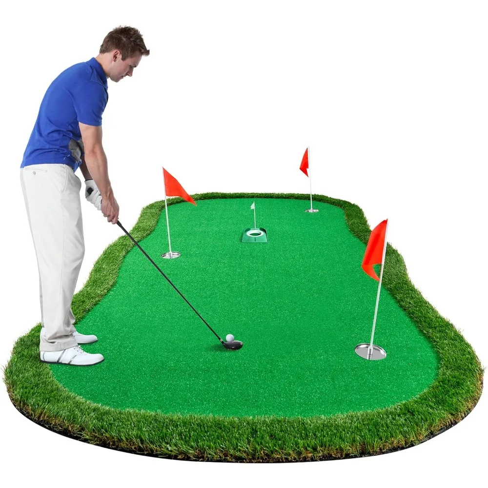 Golf Putting Green,5x10ft Thickening Professional Large Golf Putting Mat with Realistic Turf for Indoor & Outdoor