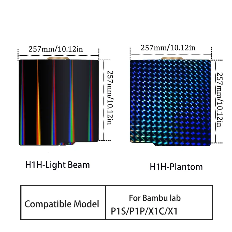 

3D-принтер Energy H1H, сборная пластина для лаборатории Bambu X1C/X1/P1S/A1, с рисунком 257x25, 7 мм, флуч головного света + фантомная пружина, стальной лист PEI