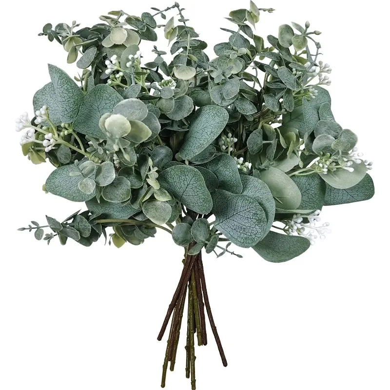 

Mixed Artificial Oval Eucalyptus Leaves Stems and Spray for Vase, Floral Wreath Bouquets, Bride Wedding Greenery Decoration, 10P