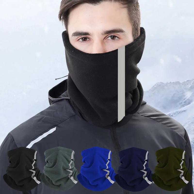 Warm Scarf Autumn Winter Riding Reflective Stripes Night Half-Face Riding Mask Multifunctional