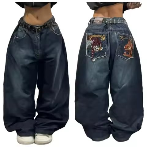 American Fashion Trend Clearance Spot Special Loose Jeans Women Street Y2K Hip Hop Joker Oversized Wide-leg Pants Mopping Jeans