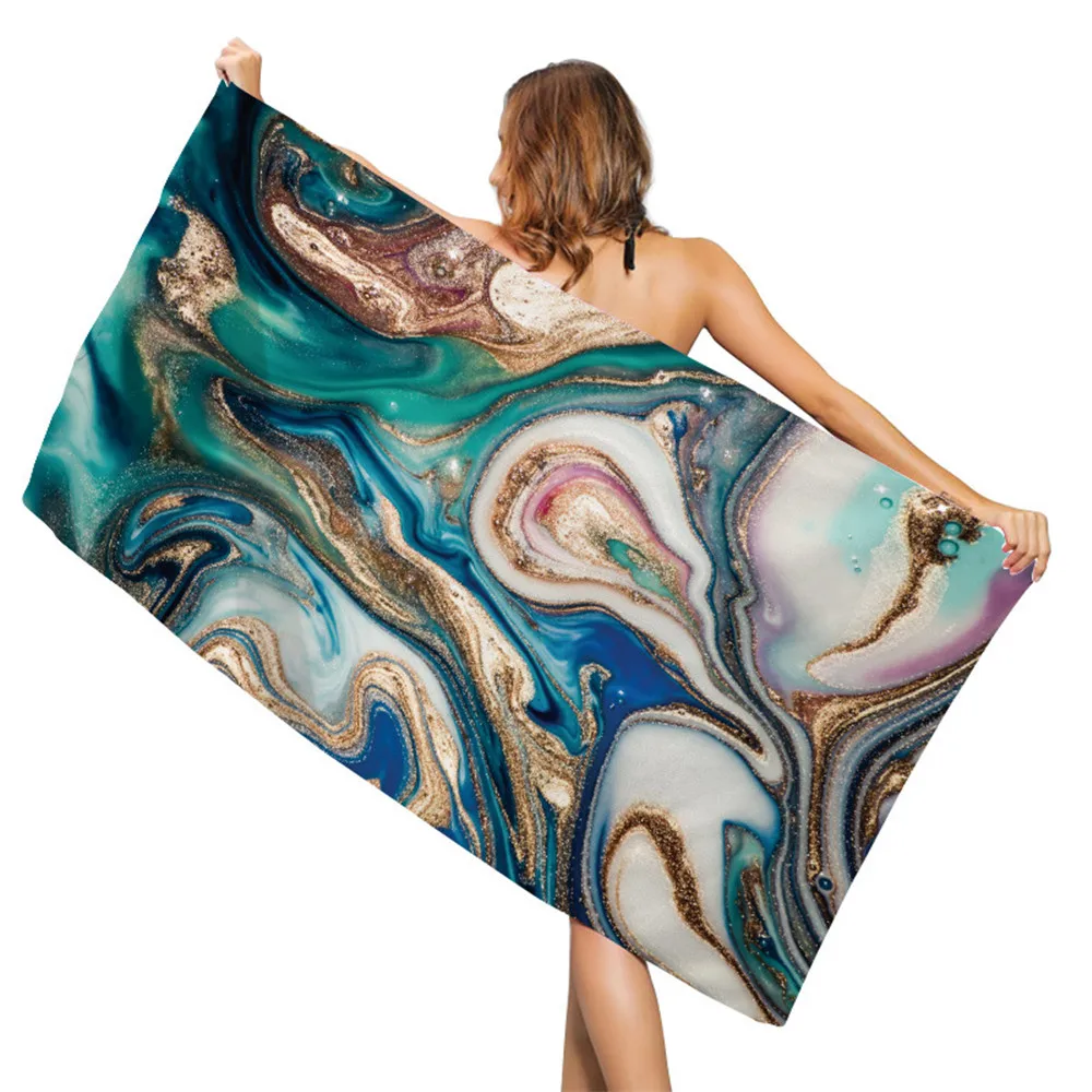 Marble Hiking Camping Home Microfiber Quick Dry Beach Spa Cape Fashion Gorgeous Women Gift Thin Travel Camping Picnic Home Decor