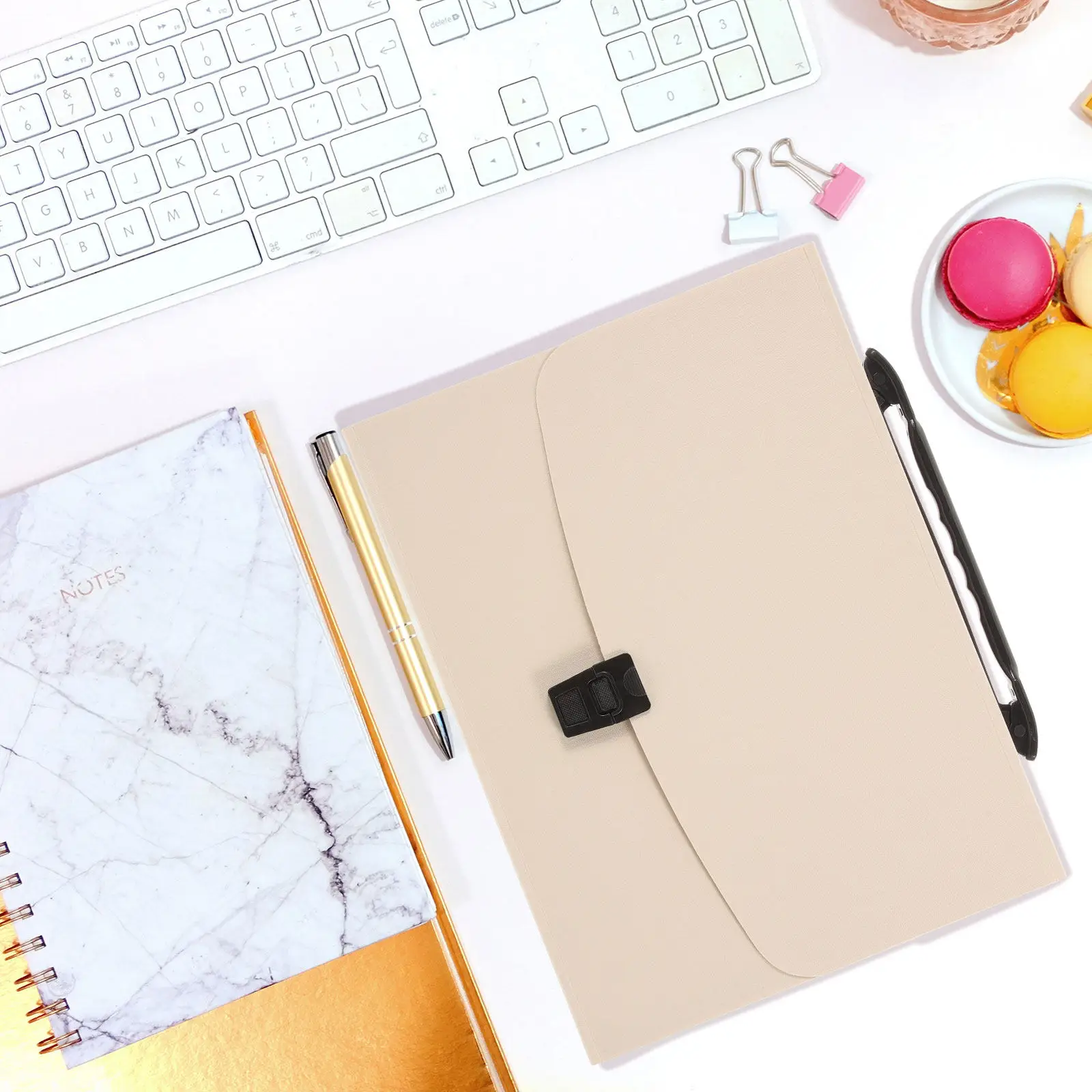 

Expanding File Folder Organizer with Buckle Closure Large Capacity Multi Pocket Document Folder for Office School Receipts Bills