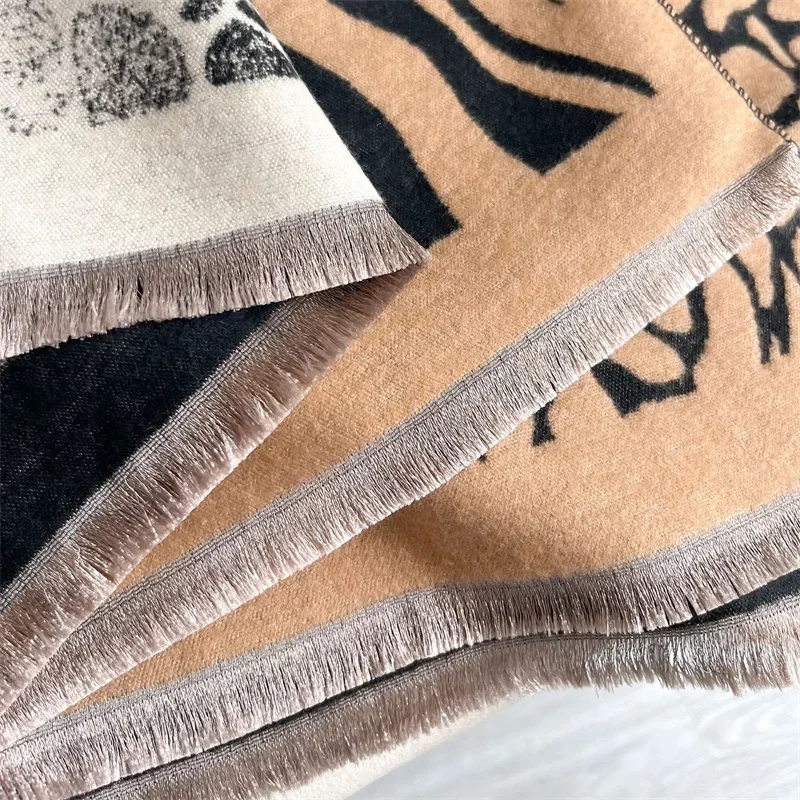 Luxury Winter Cashmere Scarf Women 2024 Design Warm Pashmina Blanket Poncho Scarves Female Shawl Wraps Thick Foulard Bufanda