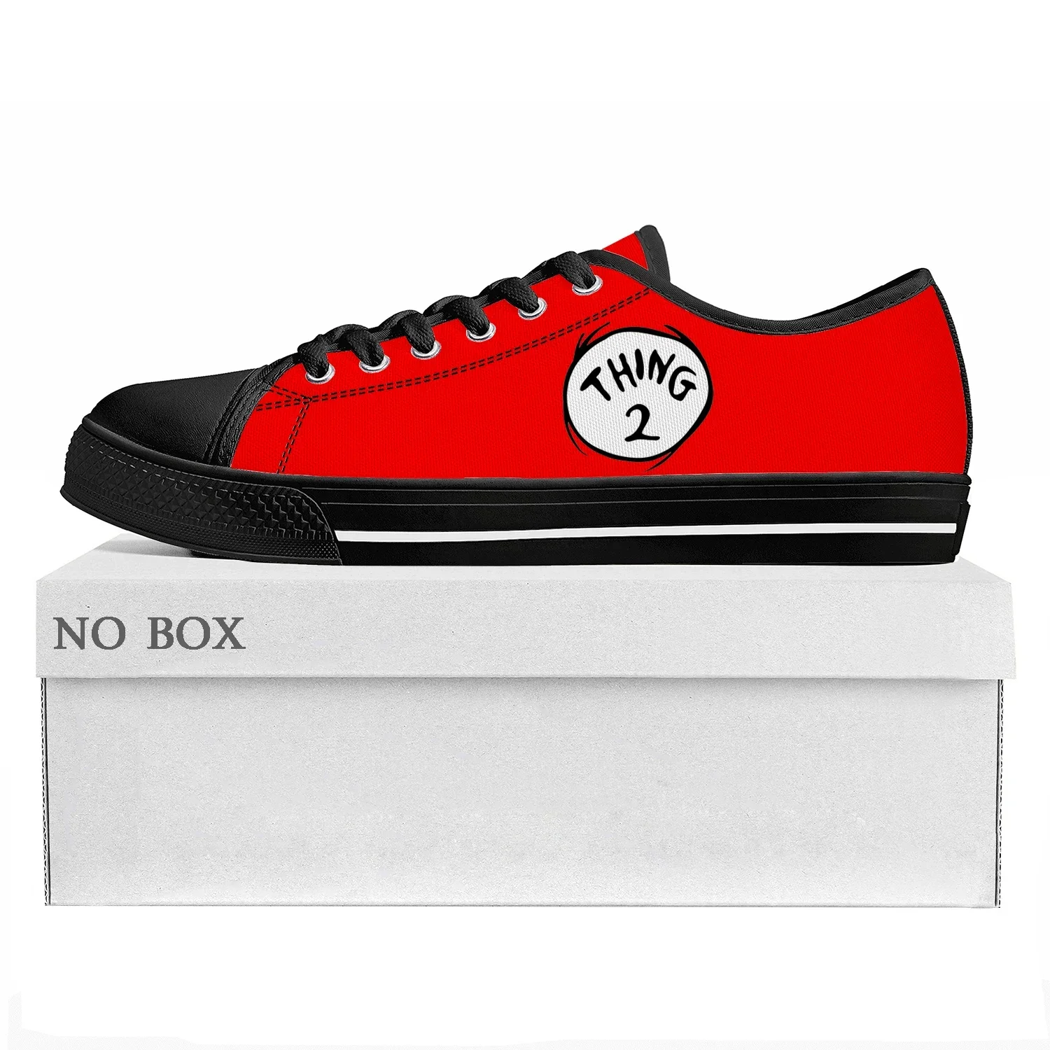 Dr Seuss Thing 1 Thing 2 Red Low Top Sneakers Mens Womens Teenager Canvas Sneaker High Quality Casual Couple Shoes Custom Shoe