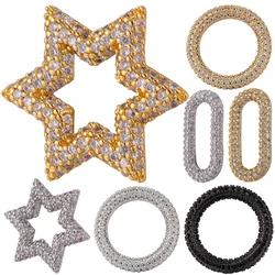 Juya Handmade Decorative Pendant Connectors Round Oval Star Hooks Accessories For DIY Neewlework Beads Beadwork Jewelry Making