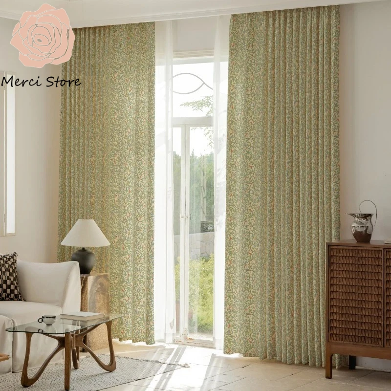 

Pomegranate Bird Medieval British Chenille Blackout Luxury Curtains for Living Room Bedroom Full Shade Custom Thermal Insulated