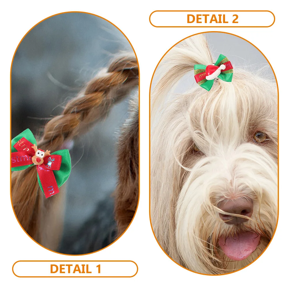 

20Pcs Dog Hair Bows Xmas Colorful Pet Bow Hair Clips Grooming Accessories for Small Medium Large Dogs Party Dog Bows