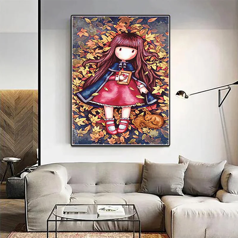 5D DIY Cartoon Cute Girl Diamond Painting Kit Santoro London Gorjuss Cross Embroidery Book Handmade Diamond Mosaic Art Gift