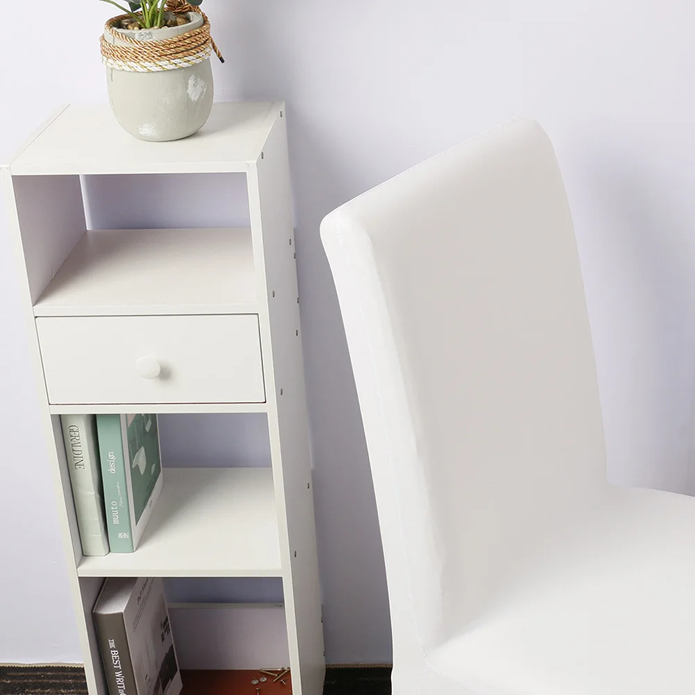 

PU Elastic Stretchy Chair Cover White Removable Protective Case for Hotel Canteen Office Party Supplies