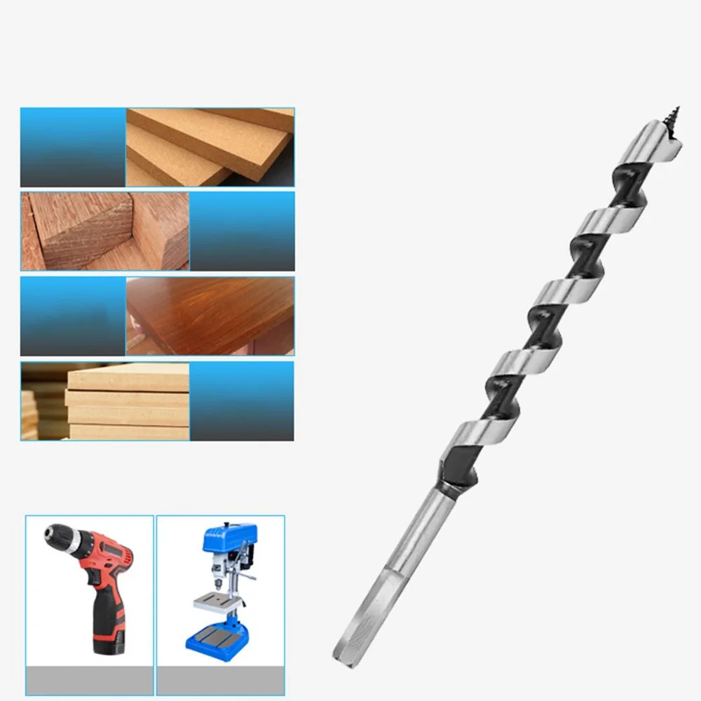 6pcs Hex Shank Auger Drill Bit Set 9 Inch Length Twist Design Wood Hole Reaming Tool Wooden Storage Box 1/4 To 1 Inch