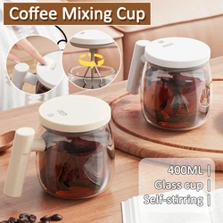 Electric Glass Coffee Mug 400ML Self-stirring Mixing Cups For Drinks 7000rpm Automatic High-Speed Mixing Mug for Coffee Milk Tea