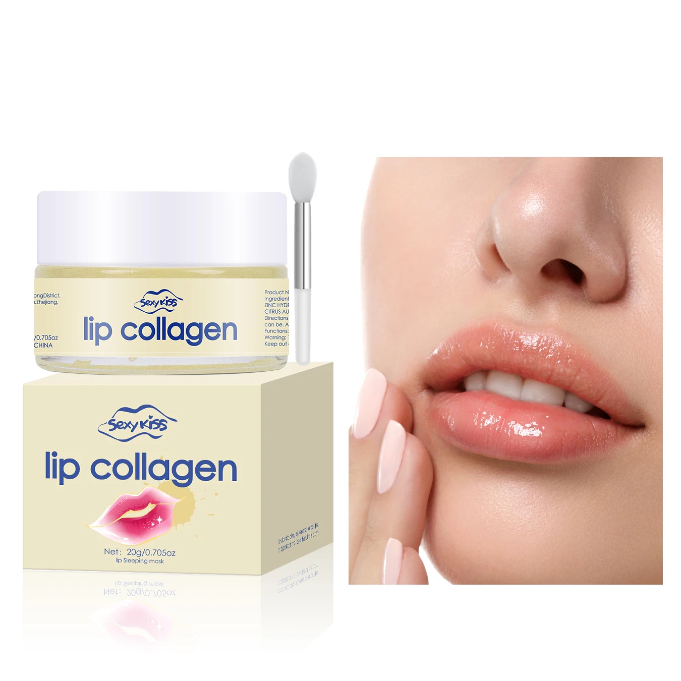 Hyaluronic acid collagen Sleep lip mask 20g deep hydration lasting moisturizing exfoliation day and night can be given as a gift