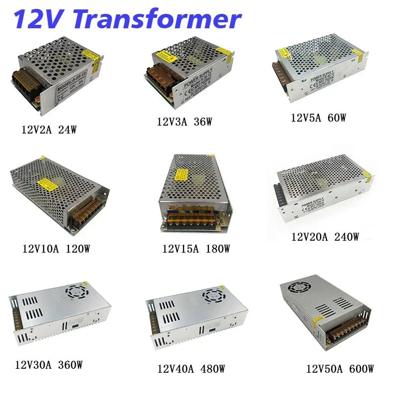 Switching Power Supply 220v 110v 12V 5V 24V Power Supply 5 12 24 36 V 1A 2A 3A 5A 6A 8A 10A 15A 20A Transformers For LED Driver