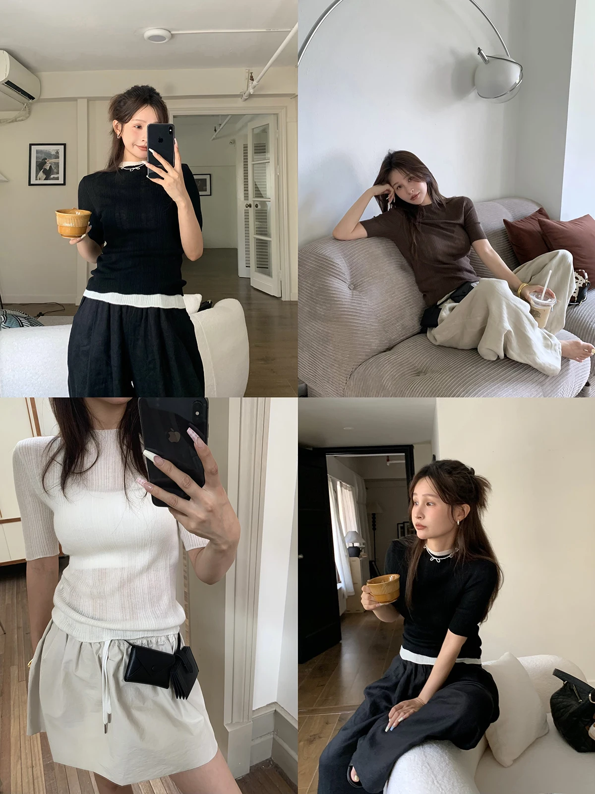 

Bluetique Lazy Inner Series f High Ne Knitted Sweater Commute Sle Wool Blend Ultra Thin ort Sve round Ne