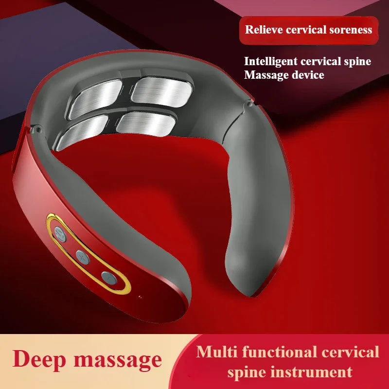 Multi head cervical massager, pulse hot compress charging model