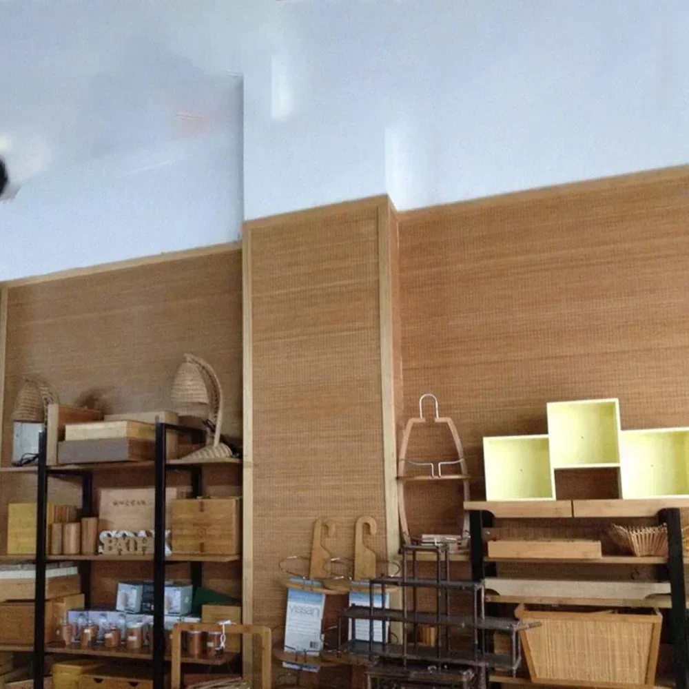 Completed Size Natural Bamboo Tea Table in Coffee Brown/ natural bamboo color Kitchen Mat Retro Home Decoration original Curtain