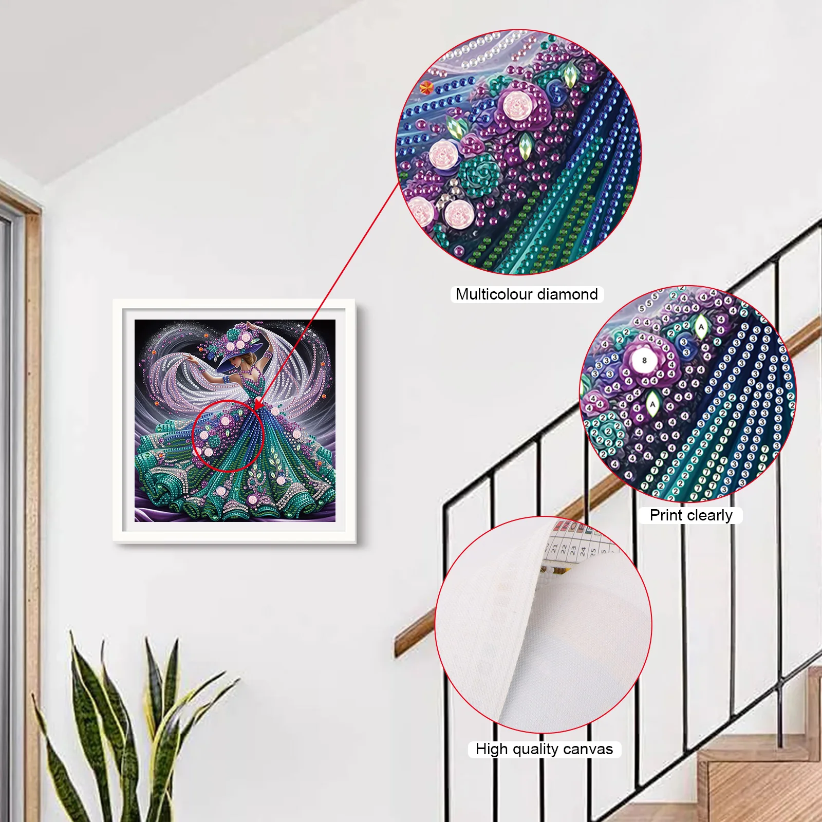 Special Shape Diamond Art Kits for Beginner and Adult,DIY Elegant dancer Diamond Art Painting Kits for Home Wall Decoration Gift