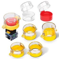 42mm Emergency Button Cover Start Stop Push Switch Protective Cover Waterproof Dustproof Accessory Cap F22-08 Yellow Transparent