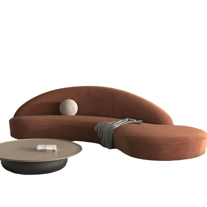 Nuevo sofá curvo nórdico simple.