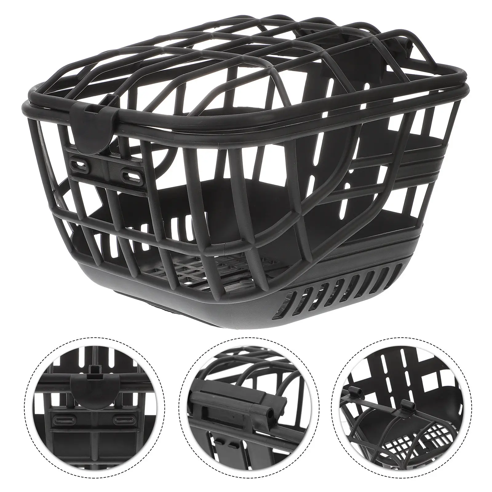 

Bike Basket Front Handlebar Plastic Large Capacity Stable Thickened Material Strong Load Bearing Bike Storage Fittings