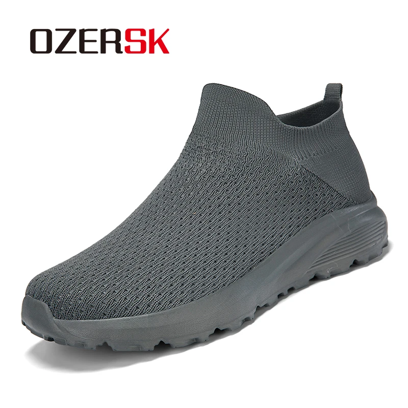 

OZERSK Summer Men Casual Shoes High-Elastic Wide Toe Box Soft Non-Slip Sole Comfortable Breathable Slip-On Sneakers Size 38-47