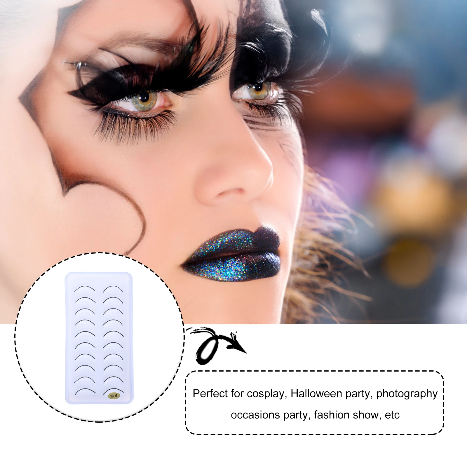 

10 Pairs Premium Comfortable Creative Eyelashes For Different Makeup Effects Beauty Accessories