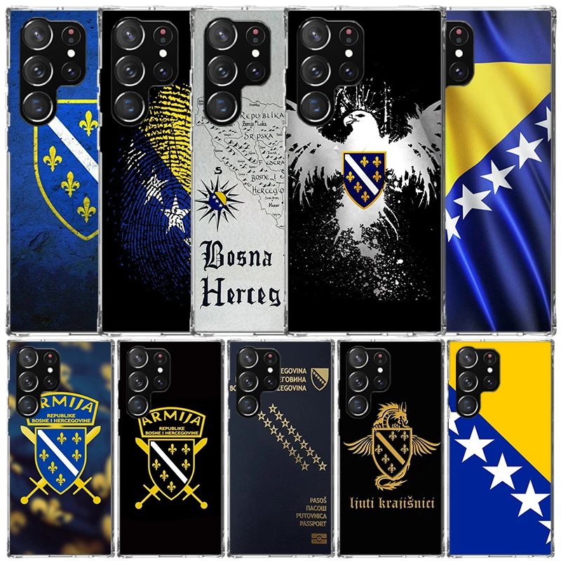 Bosnia And Herzegovina Flag Phone Case For Samsung Galaxy S24 S25 Edge S26 Ultra S22 S23 Plus S21 + S20 FE Soft TPU Back Cover G