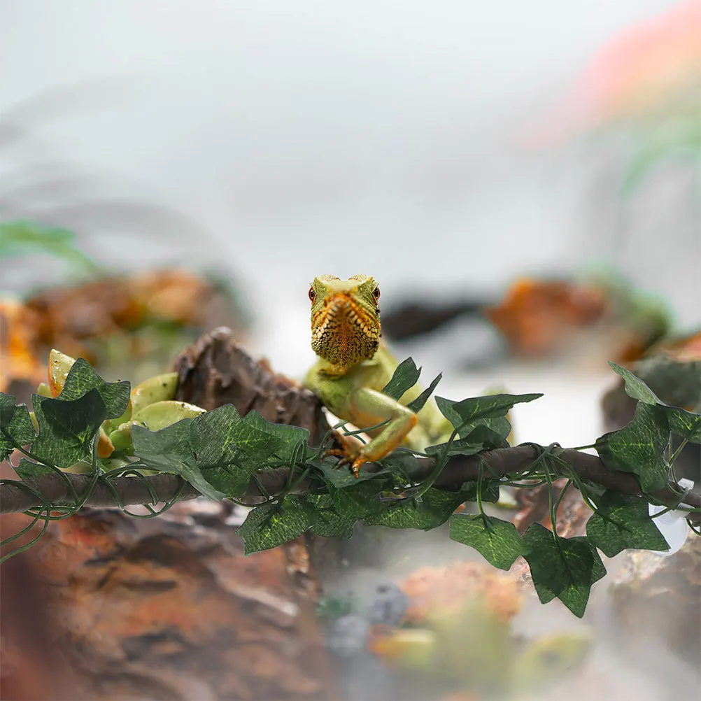 

1 set 1 Set Reptile Terrarium Vine Fake Plants For Lizard Snake Frog Habitat Decor Climbing Accessories Bearded Dragon Tank