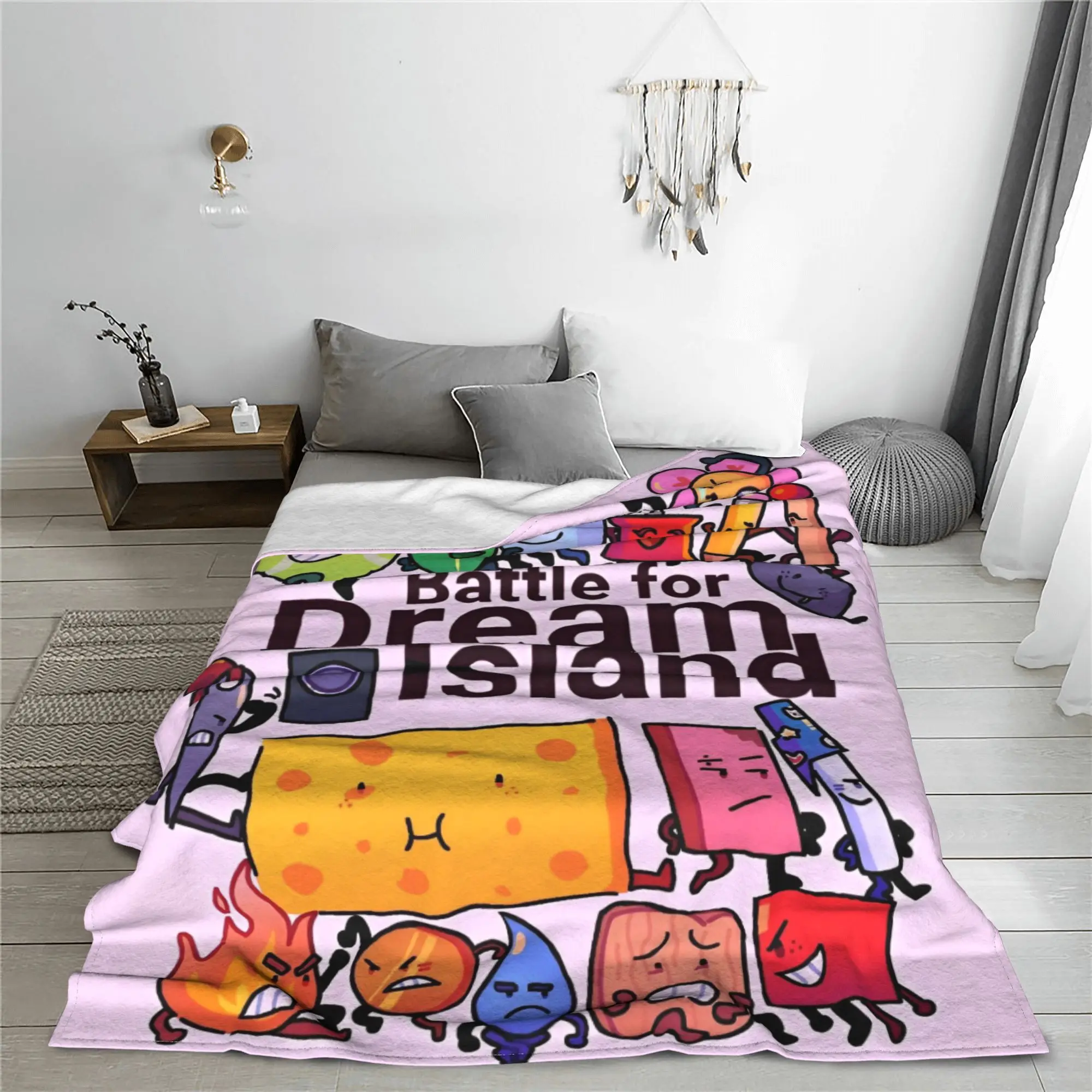 BFDI Inanimate Insanity All Characters Plush Blanket Battle Dream Island Awesome Throw Blankets Home Rug Piece Lightweight Thin