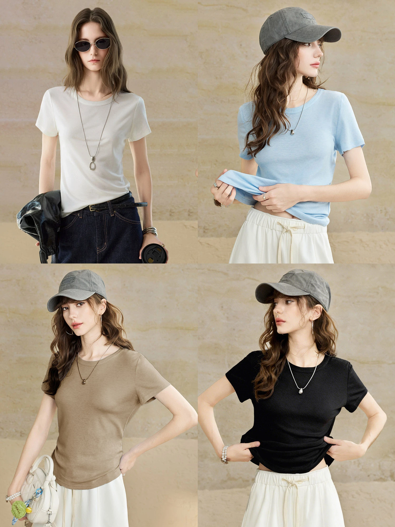 

Универсальная женская футболка с коротким рукавом Pumpkin Valley из шерсти Lenzing, классический универсальный летний топ, простой стиль для повседневной носки, цветной