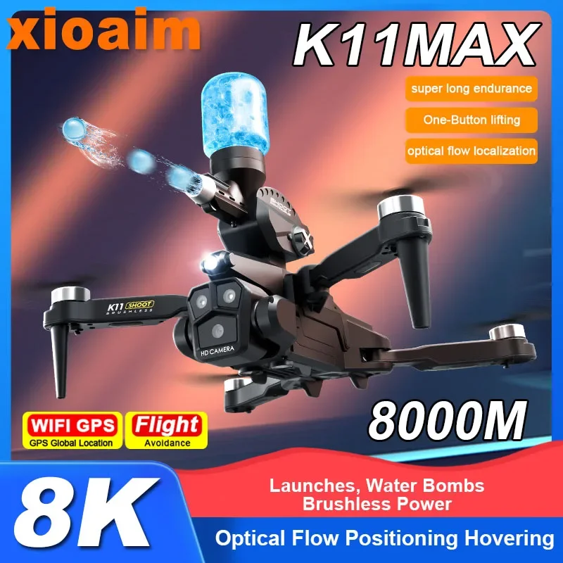 

For Xiaomi K11 MAX Drone Launching Water Bombs Brushless Power Electric Adjustment Three Camera Drone Quadcopter