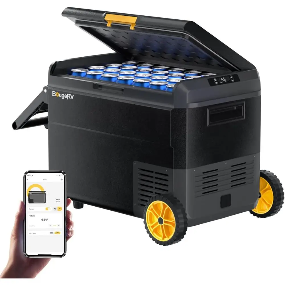 

Portable 53-Quart Electric Cooler with App Control, -4℉ to 68℉, 12/24V DC, 110~240V AC, Suitable for Cars, Trucks, RVs, Camping