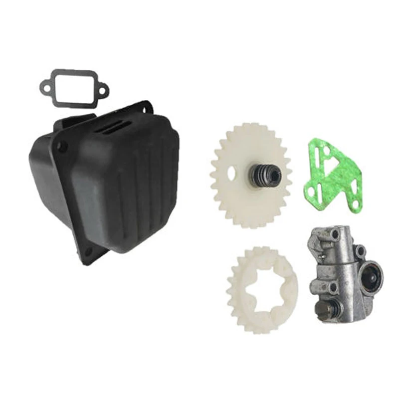 Oil Pump Gasket With Muffler Kit Spur Gear Chainsaw Engine Ferramentas Elétricas Acessório para Stihl 038 380 Ms380 Ms381 e 038av