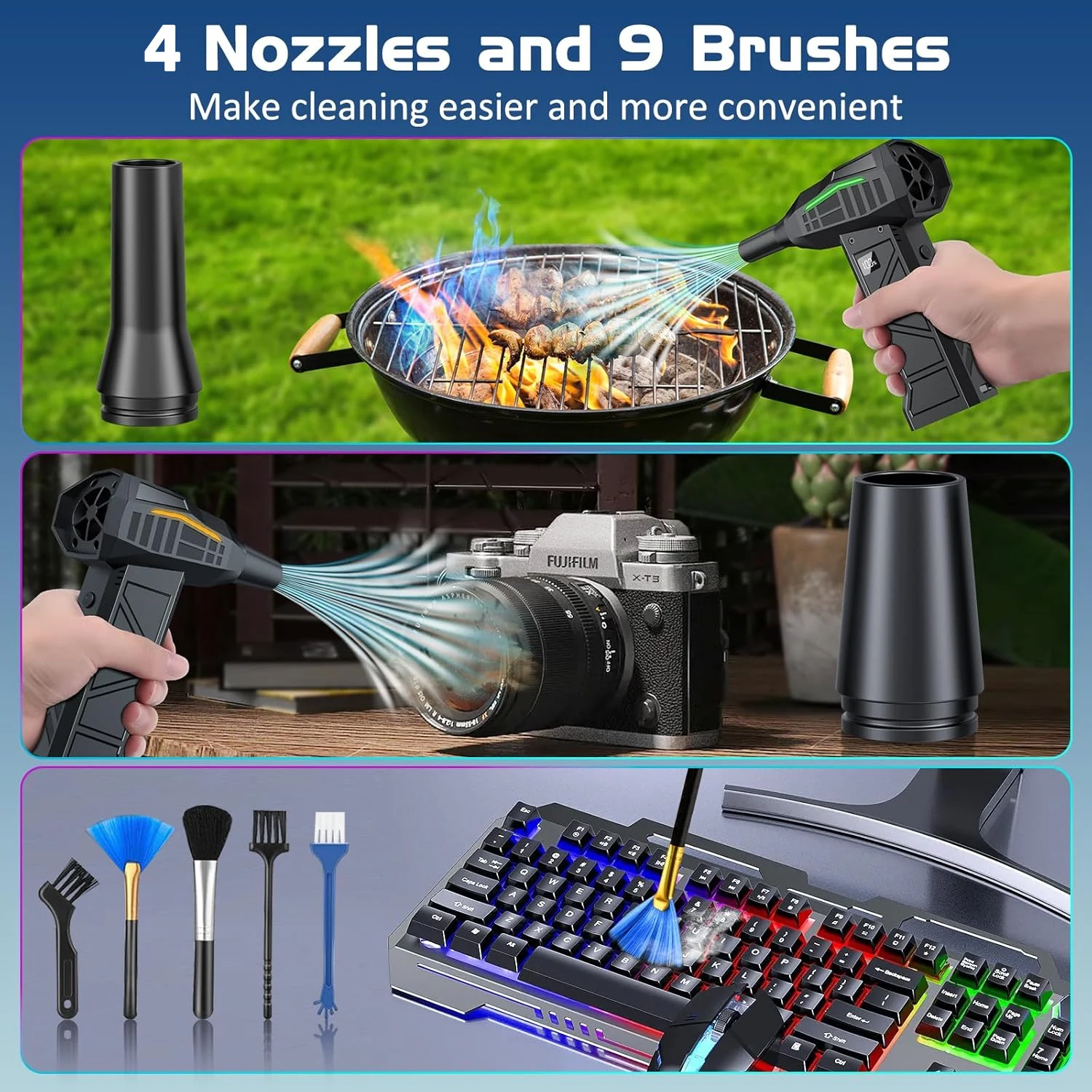 960000 دورة في الدقيقة مروحة توربو صغيرة منفاخ مكنسة كهربائية بدون فرش منفاخ للكمبيوتر/لوحة المفاتيح/شواء/تنظيف السيارة منفضة الهواء منفاخ مروحة تربو #5