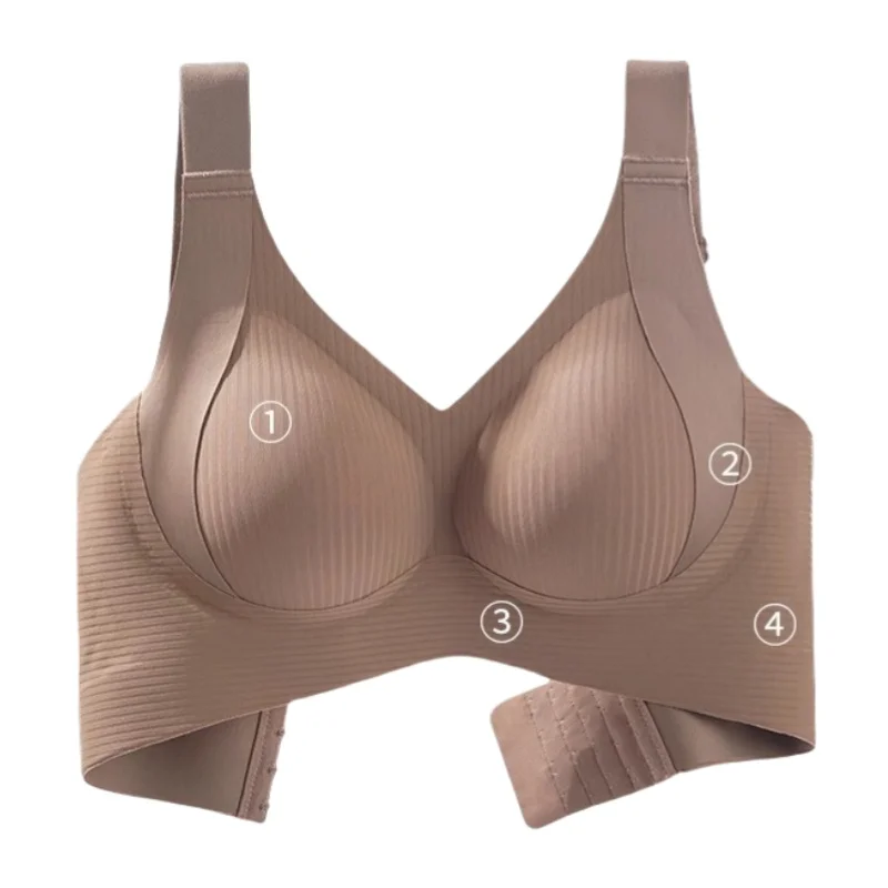 3Pcs/Set Women's Push-Up Bra Non-wire Lift Bra Seamless Underwear V-Neck Ribbed Bralette Plus Size Sexy Lingerie M-4XL Intimates - Image 6